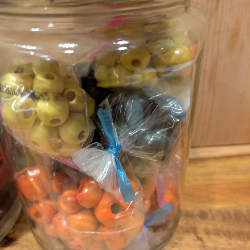 Glass Jar Jewelry Organizer with Gray Lid